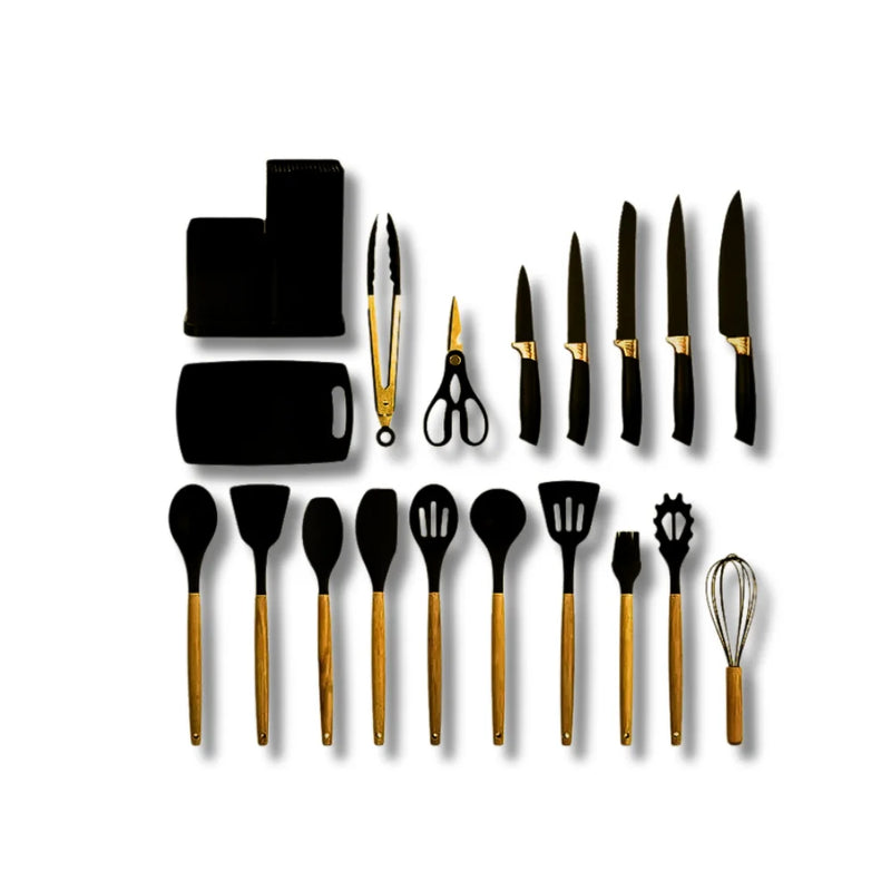 Kit Completo com 19 Utensílios Essenciais de Cozinha-Ferramentas de Alta Qualidade para Facilitar o Seu Dia a Dia