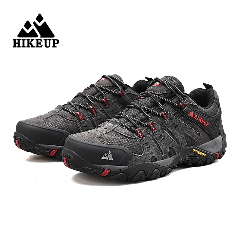 HIKEUP Sapatos de caminhada masculinos Resistente ao desgaste