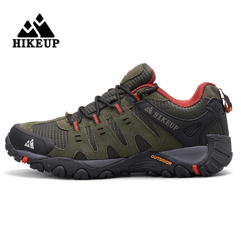 HIKEUP Sapatos de caminhada masculinos Resistente ao desgaste