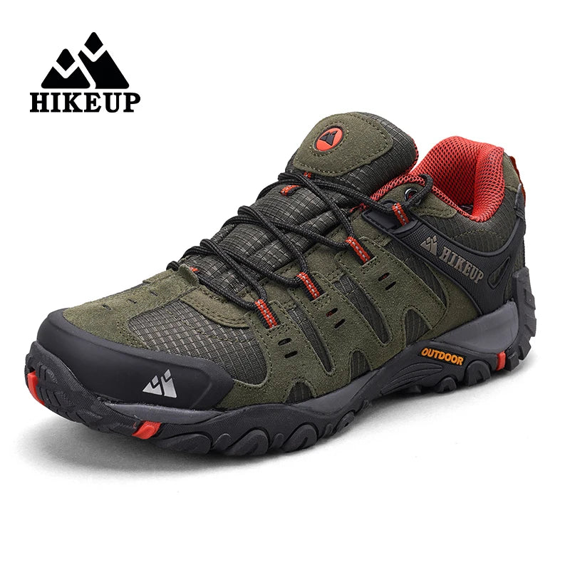 HIKEUP Sapatos de caminhada masculinos Resistente ao desgaste