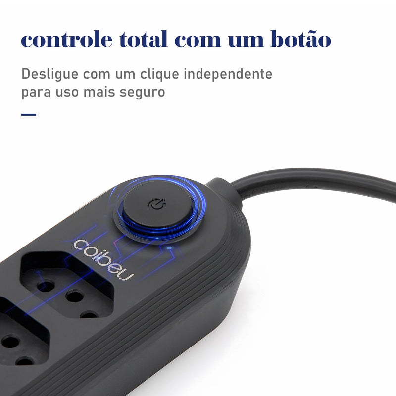 110-220V 10A 2M 2500W USB Tomada Extensão Elétrica Extensão Elétrica Brasil Plugue Água Plugue Eudy USB