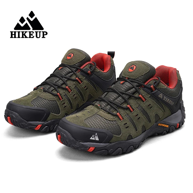 HIKEUP Sapatos de caminhada masculinos Resistente ao desgaste