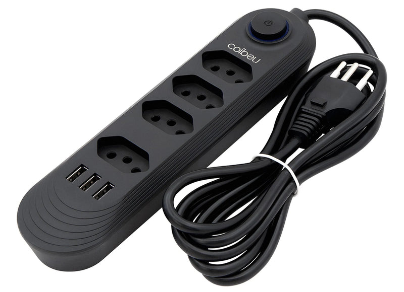 110-220V 10A 2M 2500W USB Tomada Extensão Elétrica Extensão Elétrica Brasil Plugue Água Plugue Eudy USB