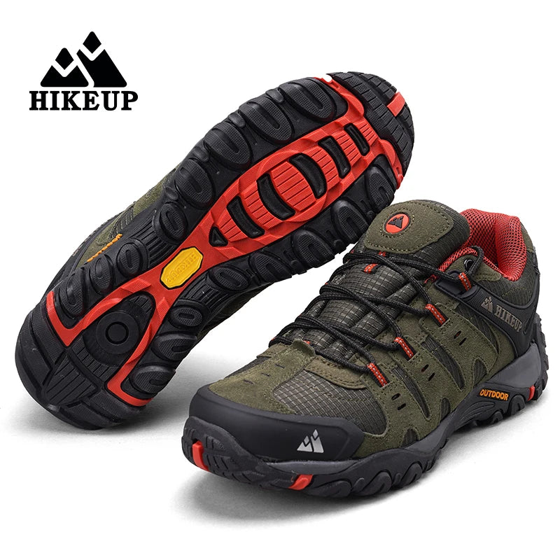 HIKEUP Sapatos de caminhada masculinos Resistente ao desgaste