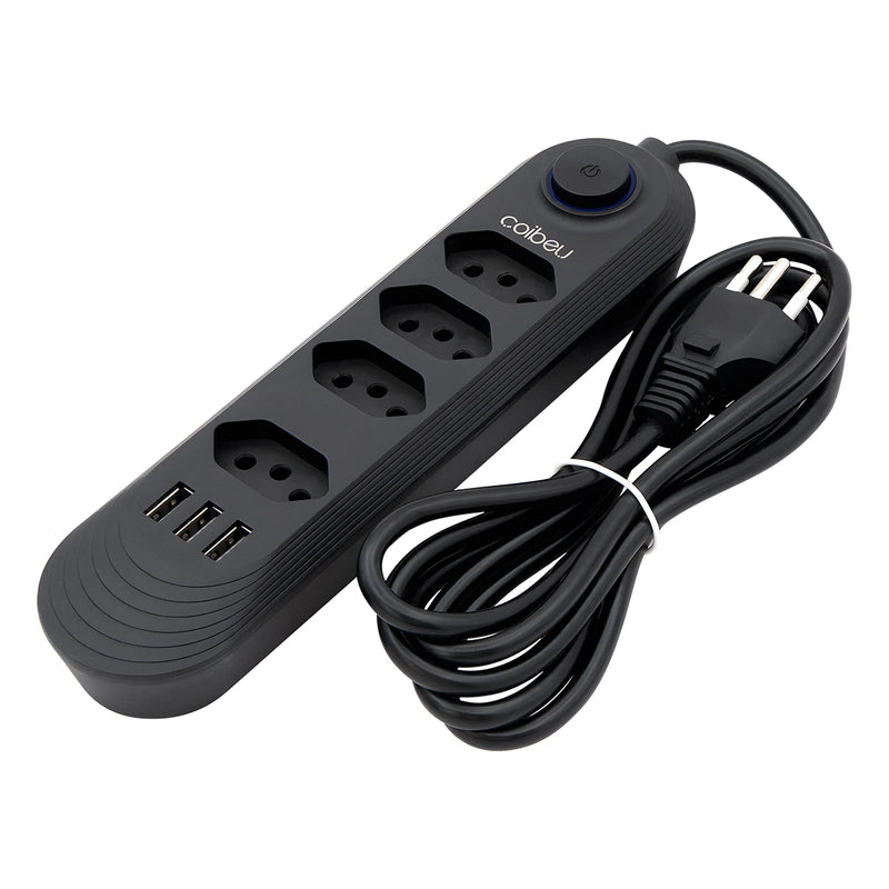 110-220V 10A 2M 2500W USB Tomada Extensão Elétrica Extensão Elétrica Brasil Plugue Água Plugue Eudy USB