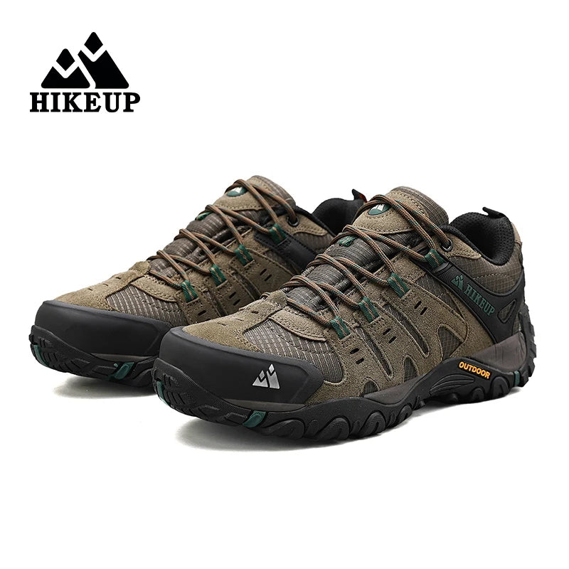 HIKEUP Sapatos de caminhada masculinos Resistente ao desgaste