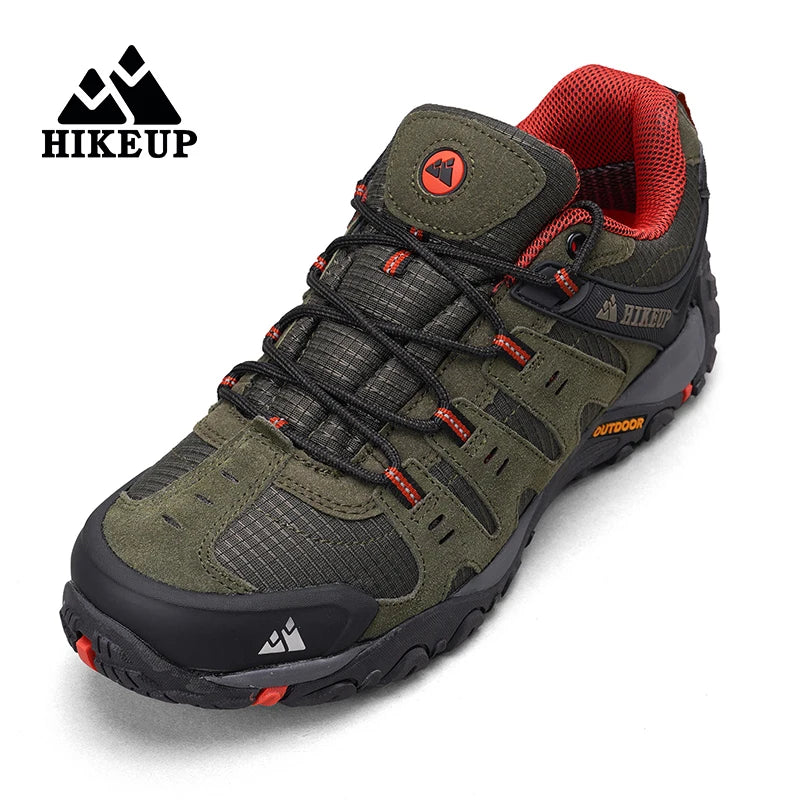 HIKEUP Sapatos de caminhada masculinos Resistente ao desgaste