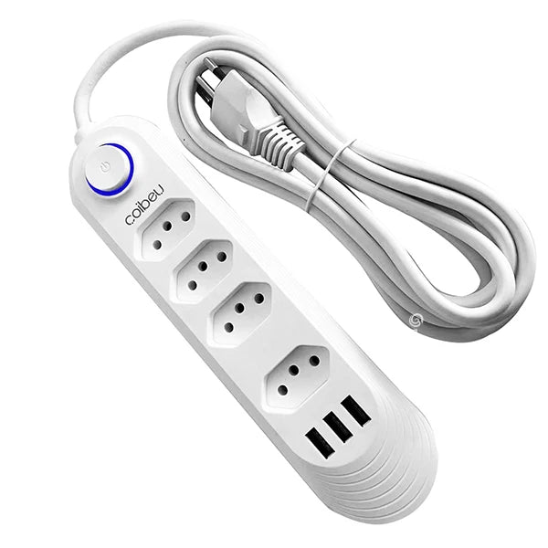 110-220V 10A 2M 2500W USB Tomada Extensão Elétrica Extensão Elétrica Brasil Plugue Água Plugue Eudy USB