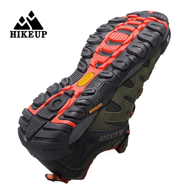 HIKEUP Sapatos de caminhada masculinos Resistente ao desgaste